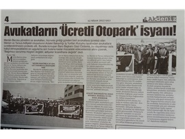 Otoparkın avukatlara ücretli olması protesto edildi