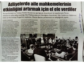 Adliyelerde aile mahkemelerinin etkinliğini artırmak için el ele verdiler