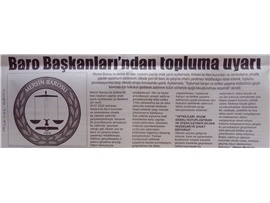 Baro başkanlarından provokasyon uyarısı