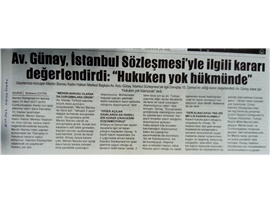 Baromuzdan, Danıştay'ın İstanbul Sözleşmsi kararına tepki