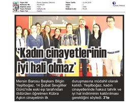 BASINDA BAROMUZ (Yeşilboğaz: "Kadın Cinayetlerinin İyi Hali Olmaz")