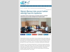 BASINDA BAROMUZ (Mersin Barosu'nda "Dünya Çocuk Hakları Günü" Etkinliğinin Hazırlık Toplantısı Yapıldı)