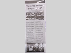 BASINDA BAROMUZ (Yemin töreninde konuşan Baro Başkanımız Av. Ali Er, "Katılımcı Bir Baro İçin Yola Çıktık" dedi.)