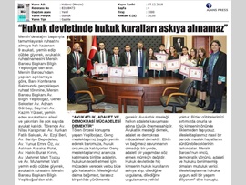 BASINDA BAROMUZ (Yeşilboğaz, "Hukuk Devletinde Hukuk Kuralları Askıya Alınamaz")