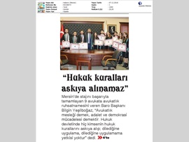 BASINDA BAROMUZ (Yeşilboğaz, "Hukuk Devletinde Hukuk Kuralları Askıya Alınamaz")