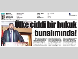 BASINDA BAROMUZ (Yeşilboğaz: "Ülkemiz Ciddi Bir Hukuk Bunalımında")