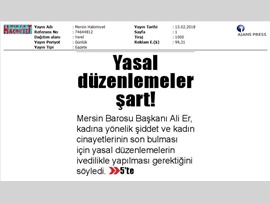 BASINDA BAROMUZ (Başkanımızın Özgecan Aslan Anısına Mesajı)