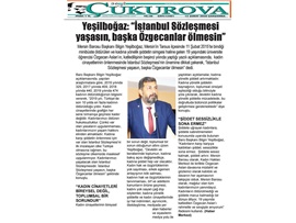 BASINDA BAROMUZ (Yeşilboğaz: "İstanbul Sözleşmesi Yaşasın, Başka Özgecanlar Ölmesin")