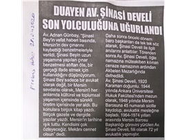 BASINDA BAROMUZ (Av. Şinasi Develi Son Yolculuğuna Uğurlandı)