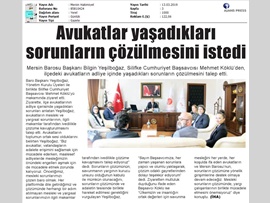 BASINDA BAROMUZ (Baro Başkanımız, Silifke Cumhuriyet Başsavcısı'nı Ziyaret Etti)