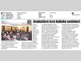 BASINDA BAROMUZ (TARSUS'TA AVUKATLARA İCRA HUKUKU SEMİNERİ VERİLDİ)