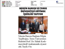 BASINDA BAROMUZ (Mersin Barosu-Toros Üniversitesi Eğitimde İşbirliği)