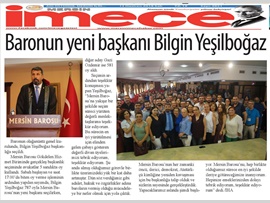 BASINDA BAROMUZ (Mersin Barosu'nun Yeni Başkanı Av. Bilgin Yeşilboğaz Oldu)