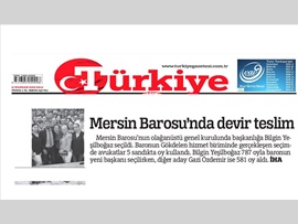 BASINDA BAROMUZ (Mersin Barosu'nun Yeni Başkanı Av. Bilgin Yeşilboğaz Oldu)