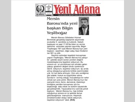 BASINDA BAROMUZ (Mersin Barosu'nun Yeni Başkanı Av. Bilgin Yeşilboğaz Oldu)