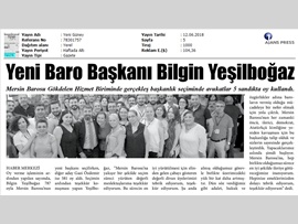 BASINDA BAROMUZ (Mersin Barosu'nun Yeni Başkanı Av. Bilgin Yeşilboğaz Oldu)