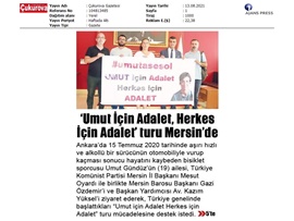 "Umut için adalet, herkes için adalet" turu Mersin'de