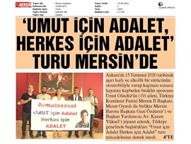 "Umut için adalet, herkes için adalet" turu Mersin'de
