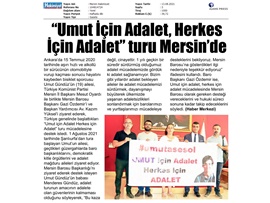 "Umut için adalet, herkes için adalet" turu Mersin'de