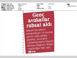 BASINDA BAROMUZ (14 AVUKAT YEMİN EDİP CÜBBE GİYDİ)