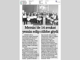 BASINDA BAROMUZ (14 AVUKAT YEMİN EDİP CÜBBE GİYDİ)
