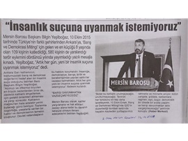 BASINDA BAROMUZ (Yeşilboğaz: "İnsanlık Suçuna Uyanmak İstemiyoruz")