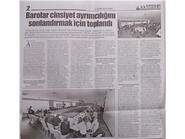 BASINDA BAROMUZ (Mersin Barosu ve TBB, Cinsiyet Ayrımcılığını Masaya Yatırdı)