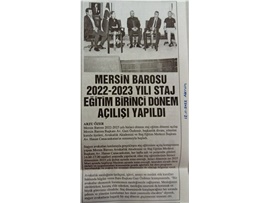 Mersin Barosu 2022-2023 staj eğitim dönemi açılışı yapıldı