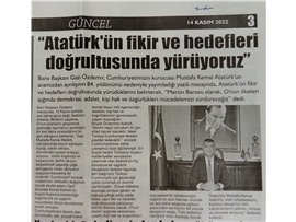 Başkanımızdan 10 Kasım Anma Mesajı