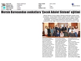 BASINDA BAROMUZ (Avukatlarımıza Çocuk Adalet Sistemi Eğitimi Verildi)