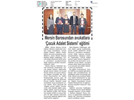 BASINDA BAROMUZ (Avukatlarımıza Çocuk Adalet Sistemi Eğitimi Verildi)