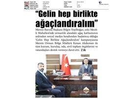 BASINDA BAROMUZ (Mersin Barosu, 'Gelin Hep Birlikte Ağaçlandıralım' Kampanyası Başlattı)