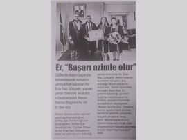 BASINDA BAROMUZ (Yemin Töreni'nde Konuşan Baro Başkanımız, "Başarı Azimle Olur" Dedi.