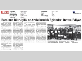 BASINDA BAROMUZ (Baromuz 216 Kişiye Bilirkişilik Sertifikası Verdi)