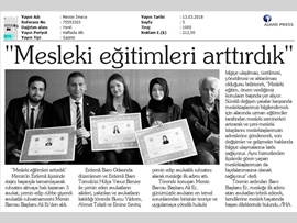 BASINDA BAROMUZ (Baro Bşk. Er, "Mesleki Eğitimleri Artırdık")
