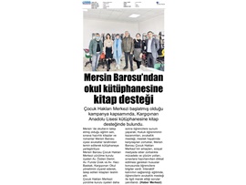 Mersin Barosu'ndan okul kütüphanesine kitap desteği