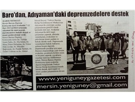 Mersin Barosu Deprem Komisyonu Adıyaman'da