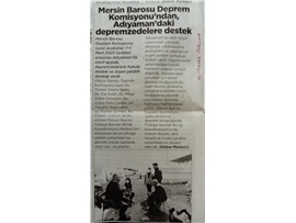 Mersin Barosu Deprem Komisyonu Adıyaman'da