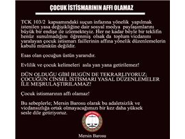 ÇOCUK İSTİSMARININ AFFI OLAMAZ