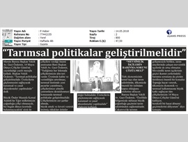 BASINDA BAROMUZ (Av. Gazi Özdemir: "Tarımsal Politikalar Geliştirilmelidir"