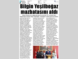 BASINDA BAROMUZ (Baro Başkanımız Av. Bilgin Yeşilboğaz Mazbatasını Aldı)