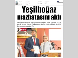 BASINDA BAROMUZ (Baro Başkanımız Av. Bilgin Yeşilboğaz Mazbatasını Aldı)
