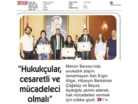 Yemin Töreni 'Hukukçu olmanın diyeti var'