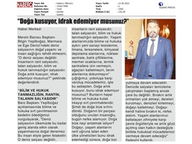 Yeşilboğaz  'Doğa kusuyor, idrak edemiyor musunuz?'