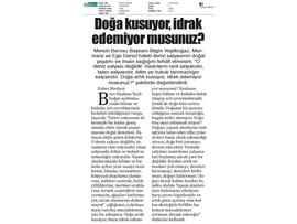 Yeşilboğaz  'Doğa kusuyor, idrak edemiyor musunuz?'