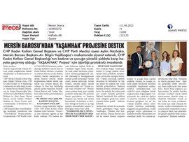 Mersin Barosu'ndan YAŞAMHAK Projesine destek