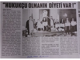 Yemin Töreni 'Hukukçu olmanın diyeti var'