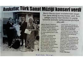 Mersin Barosu Avukatları Türk Sanat Müziği konseri verdi