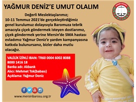 SMA TİP-1 HASTASI ÇOCUĞUMUZA DESTEK ÇAĞRISI
