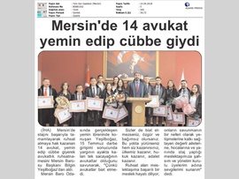BASINDA BAROMUZ (14 AVUKAT YEMİN EDİP CÜBBE GİYDİ)